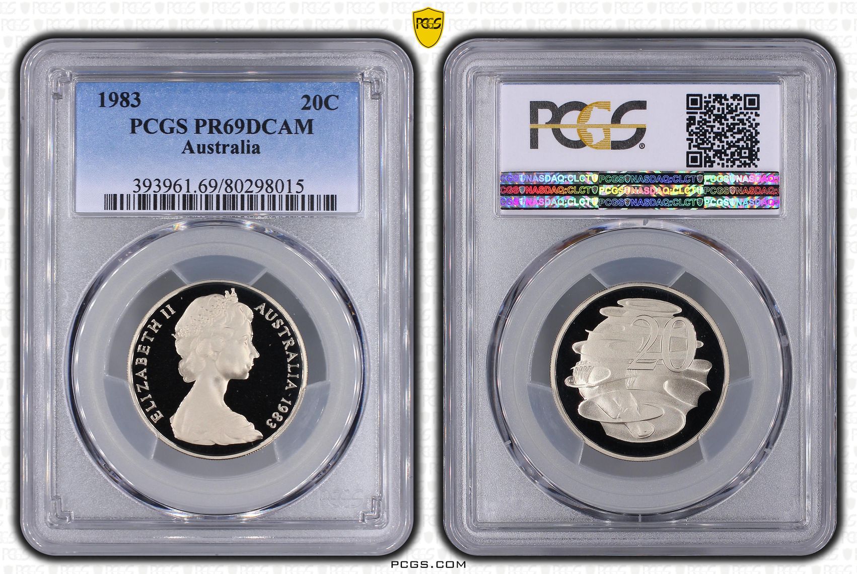 Elizabeth II, Twenty Cent, 1983, PCGS PR69DCAM