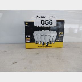 ELECSTOR 7W B22 RECHARGEABLE DIMMABLE GLOBE 1200MAH - A60 WARM WHITE 6 PK