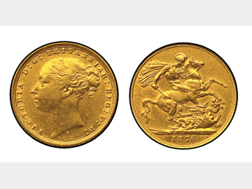 1876 VICTORIA YOUNG HEAD SYDNEY MINT GEORGE & DRAGON GOLD SOVEREIGN