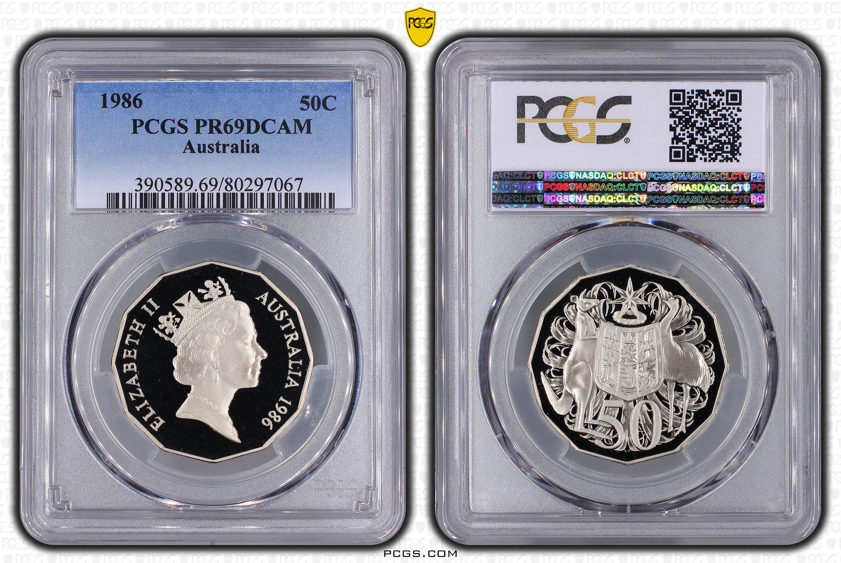 Fifty Cent, 1986, PCGS PR69DCAM