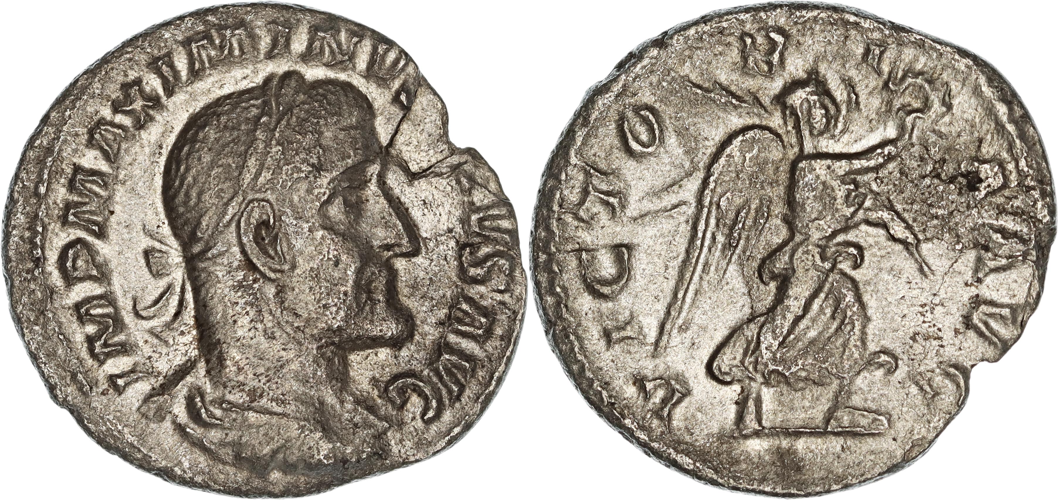 Roman Empire, Maximinus I, Silver Denarius, 235-236 AD, nVF