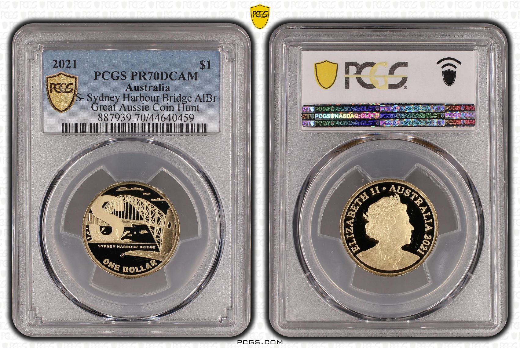 Elizabeth II, S- Sydney Harbour Bridge, One Dollar, 2021, PCGS PR 70DCAM