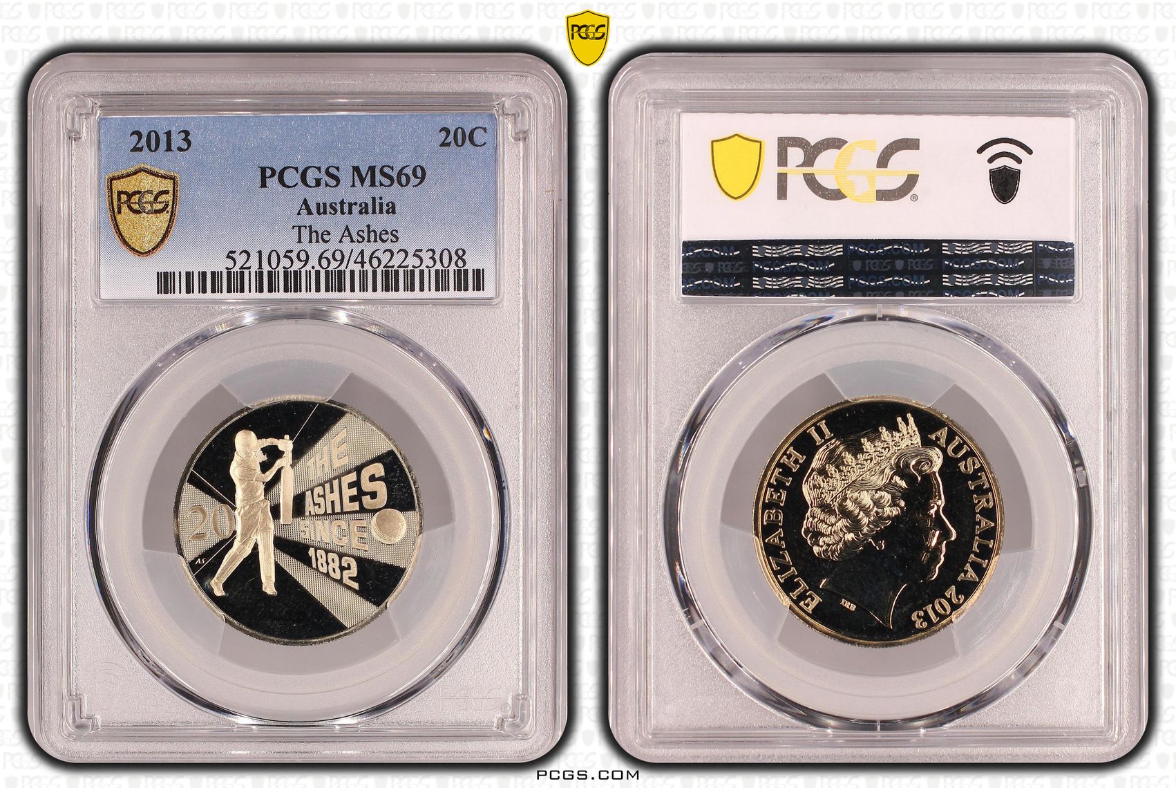 The Ashes, POP 16/0, Twenty Cent, 2013, PCGS MS69