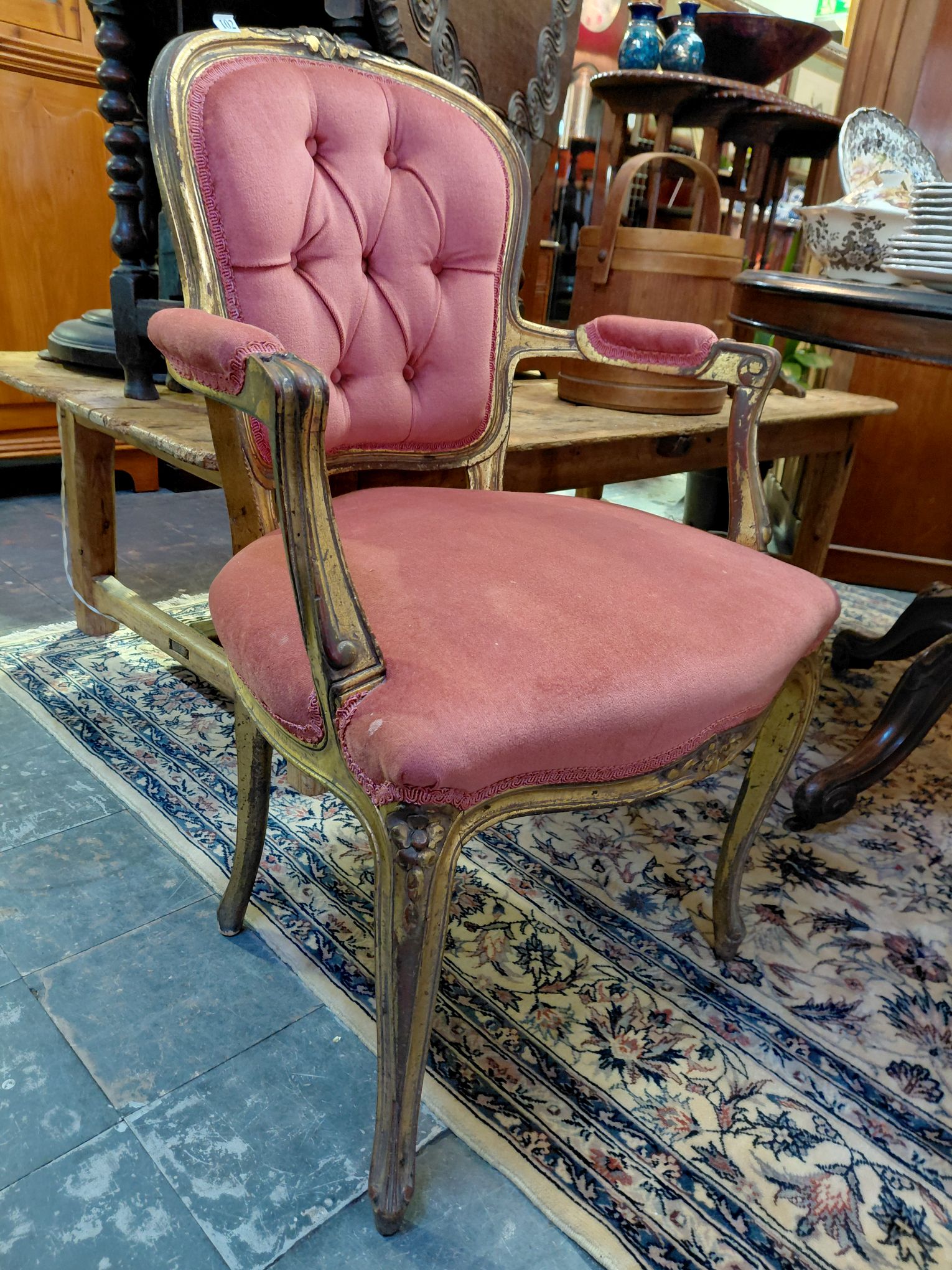 102 · FRENCH GILT ARMCHAIR