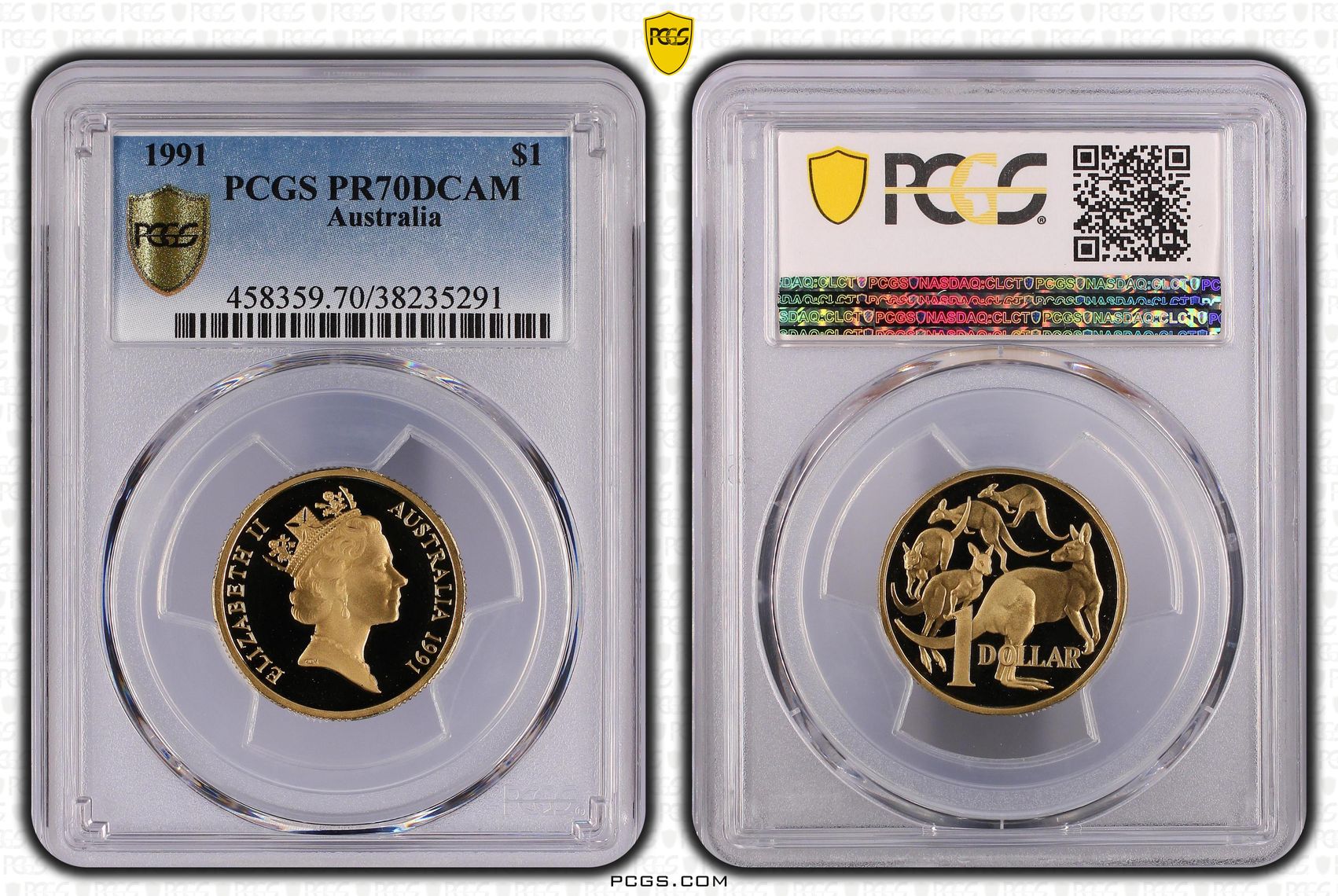 Top pop, One Dollar, 1991, PCGS PR70DCAM