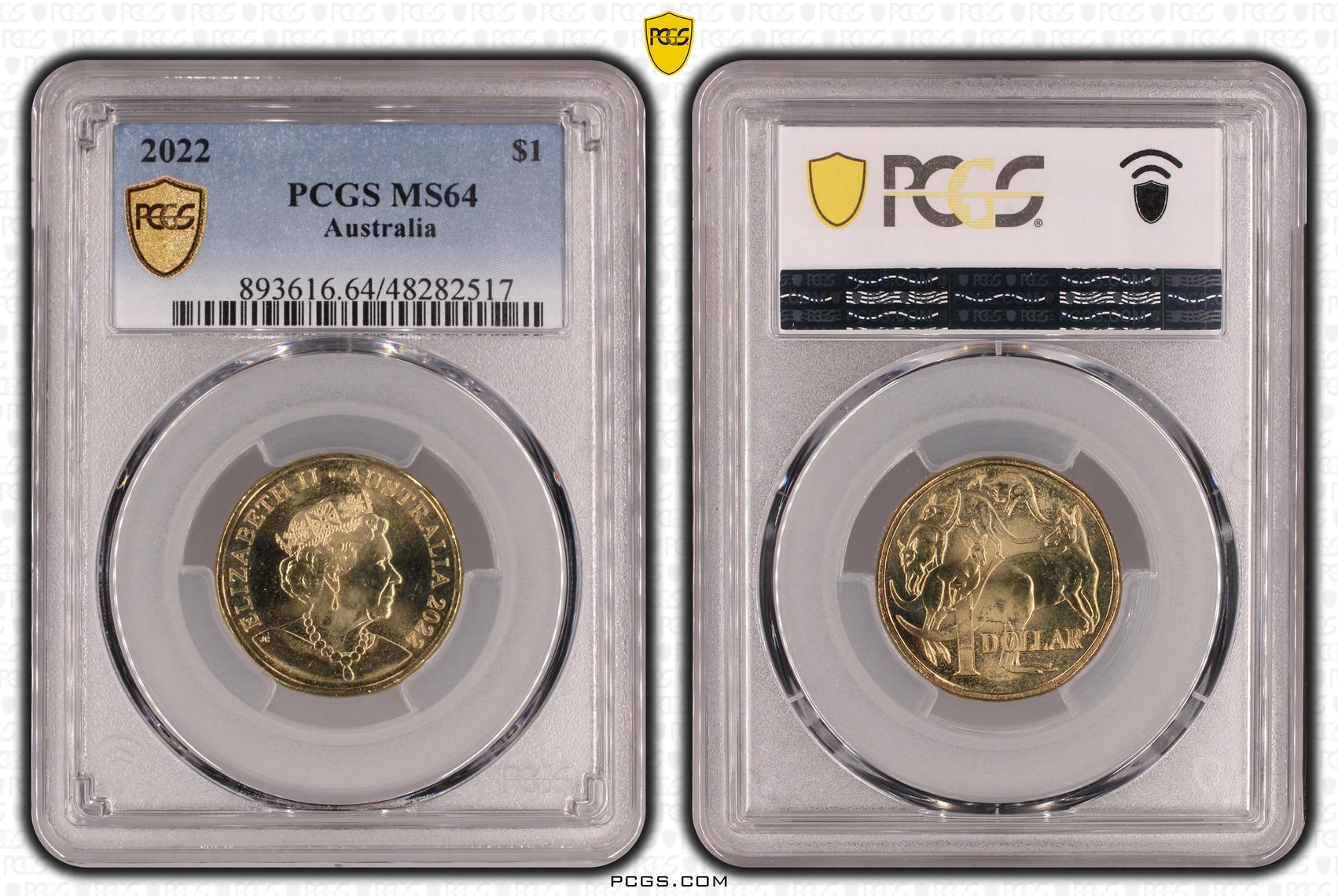 481 · Elizabeth II,  , One Dollar, 2022, PCGS MS64