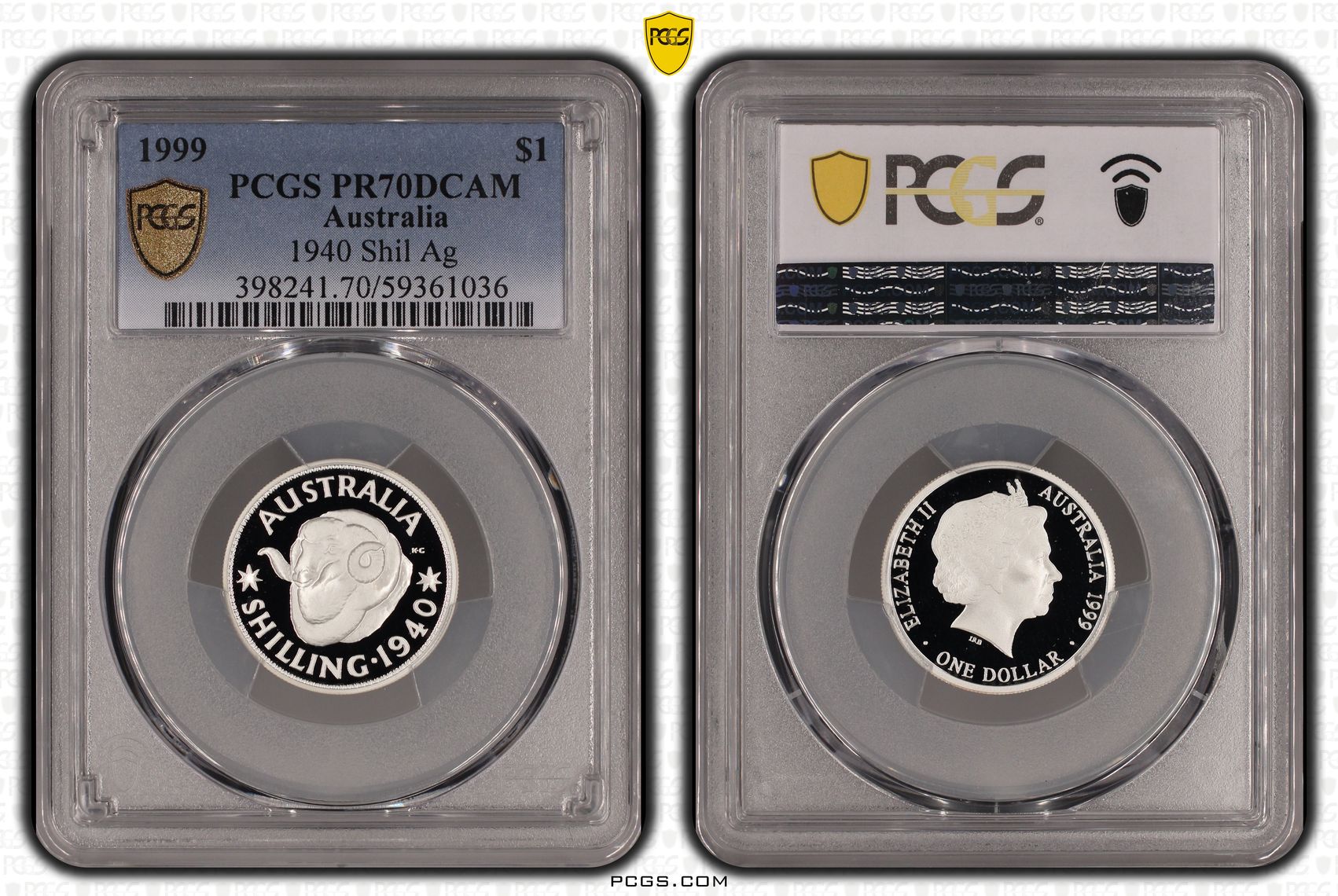 1940 Shil Silver, One Dollar, 1999, PCGS PR70DCAM