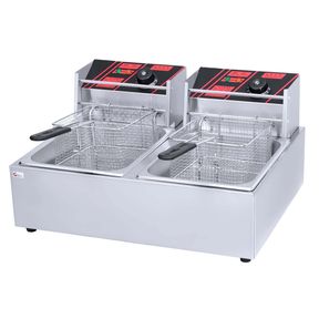 6L 6L Stainless Steel Double Tank Electric Fryer | MINOR DENT