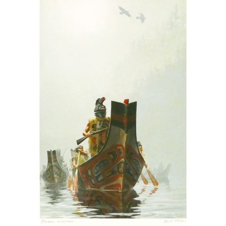 Bill Holm ''Raven Warrior'' Signed Print Framed 24''x17''