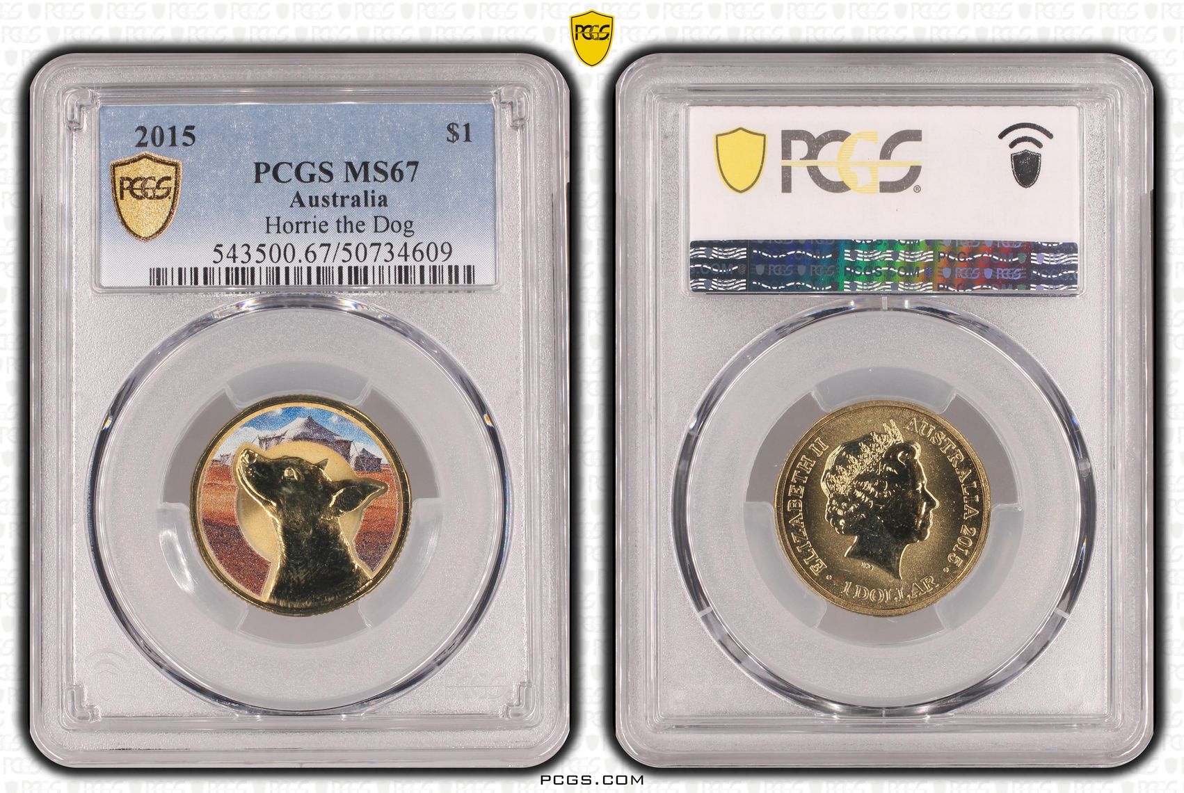 Horrie the Dog , One Dollar, 2015, PCGS MS67
