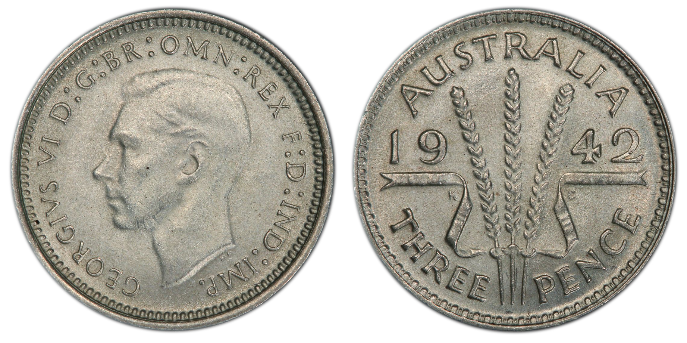 George VI, Threepence, 1942, PCGS MS63