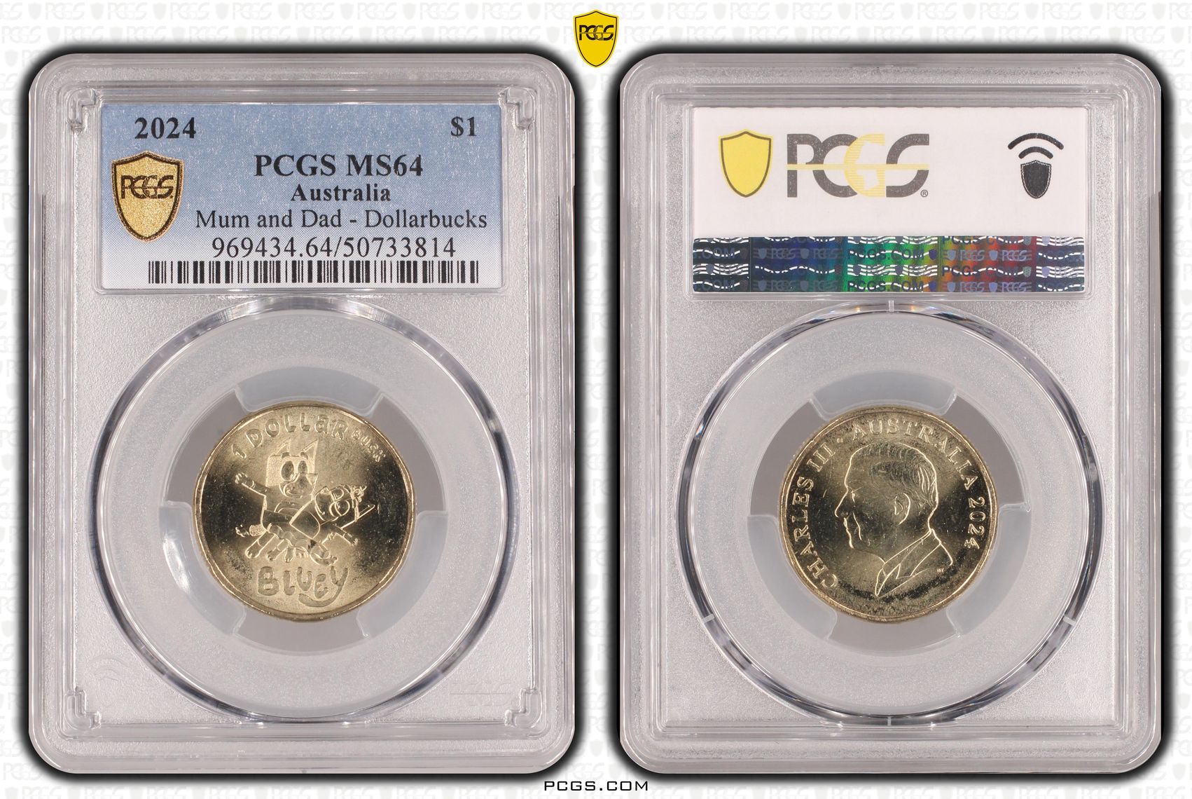 Mum and Dad - Dollarbucks , One Dollar, 2024, PCGS MS64