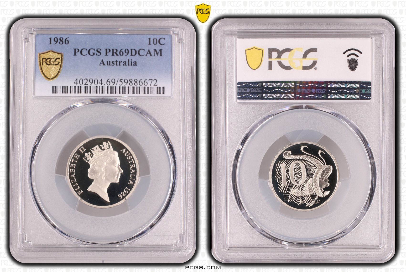 493 · Ten Cent, 1986,  PR69DCAM