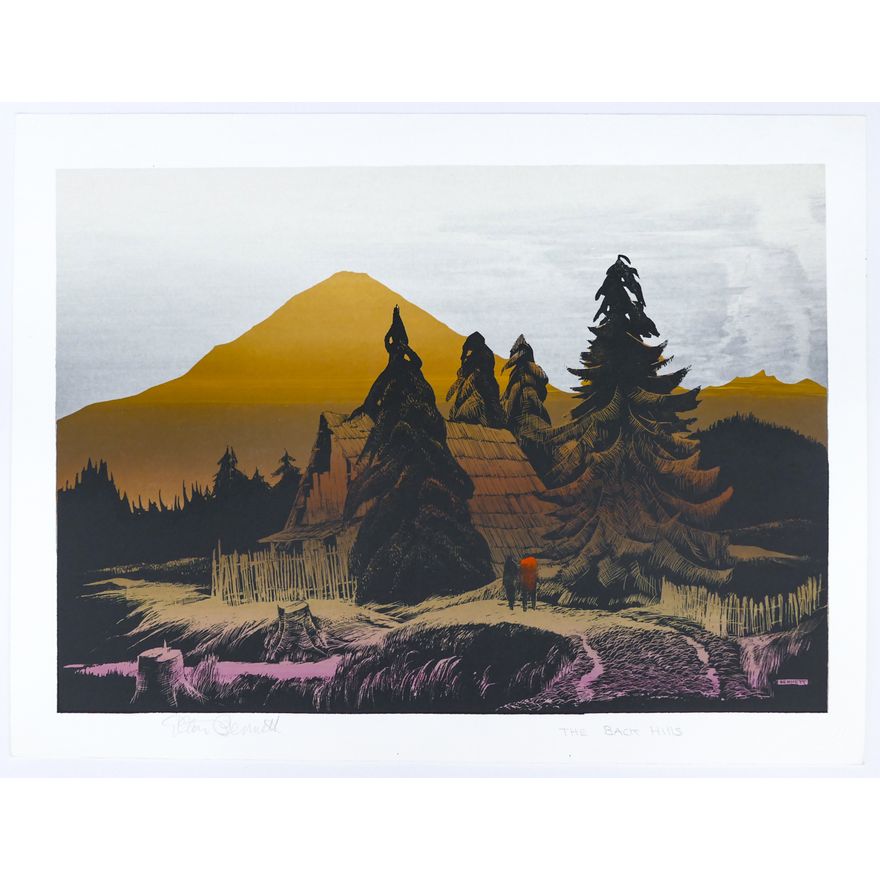 Elton Bennett ''The Back Hills'' Signed Serigraph Sheet 19''x25''