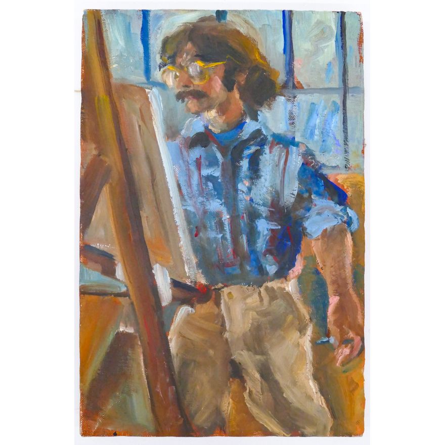 Victor 1976 Artist Portrait Oil Painting 15''x10''