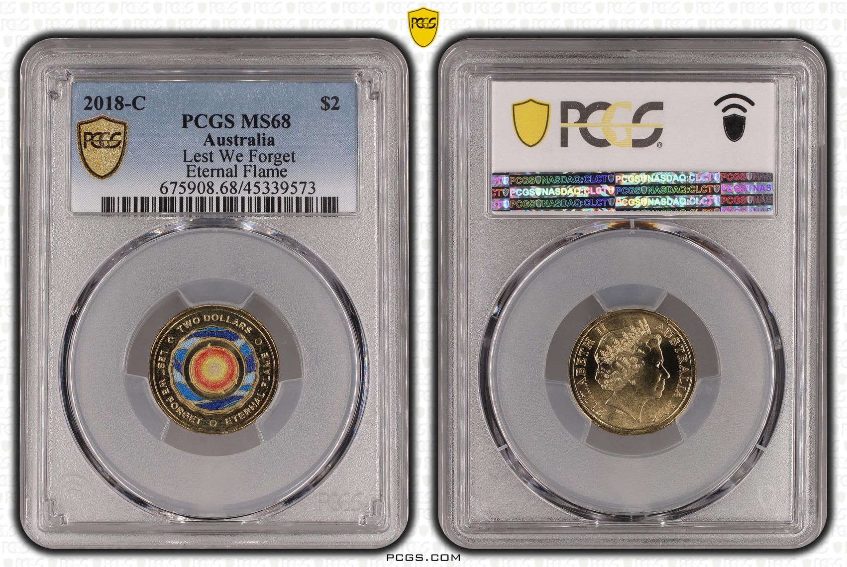 Lest We Forget Eternal Flame, Two Dollar, 2018-C, PCGS MS68