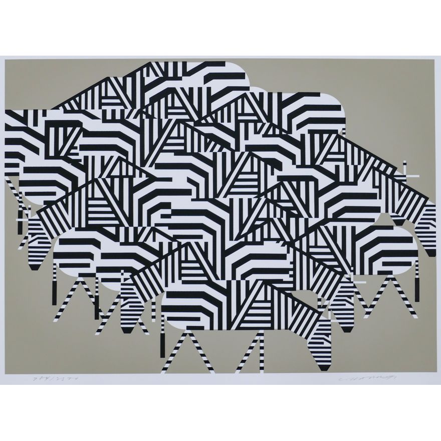Charley Harper ''Serengeti Spaghetti'' 1979 Serigraph
