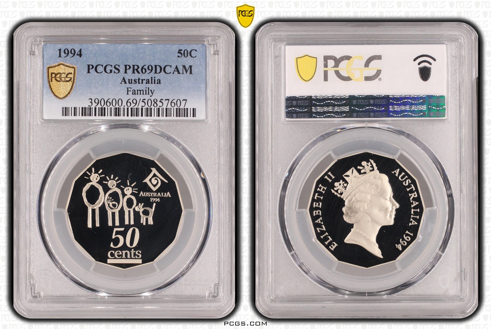 Family, Fifty Cent, 1994, PCGS PR69DCAM