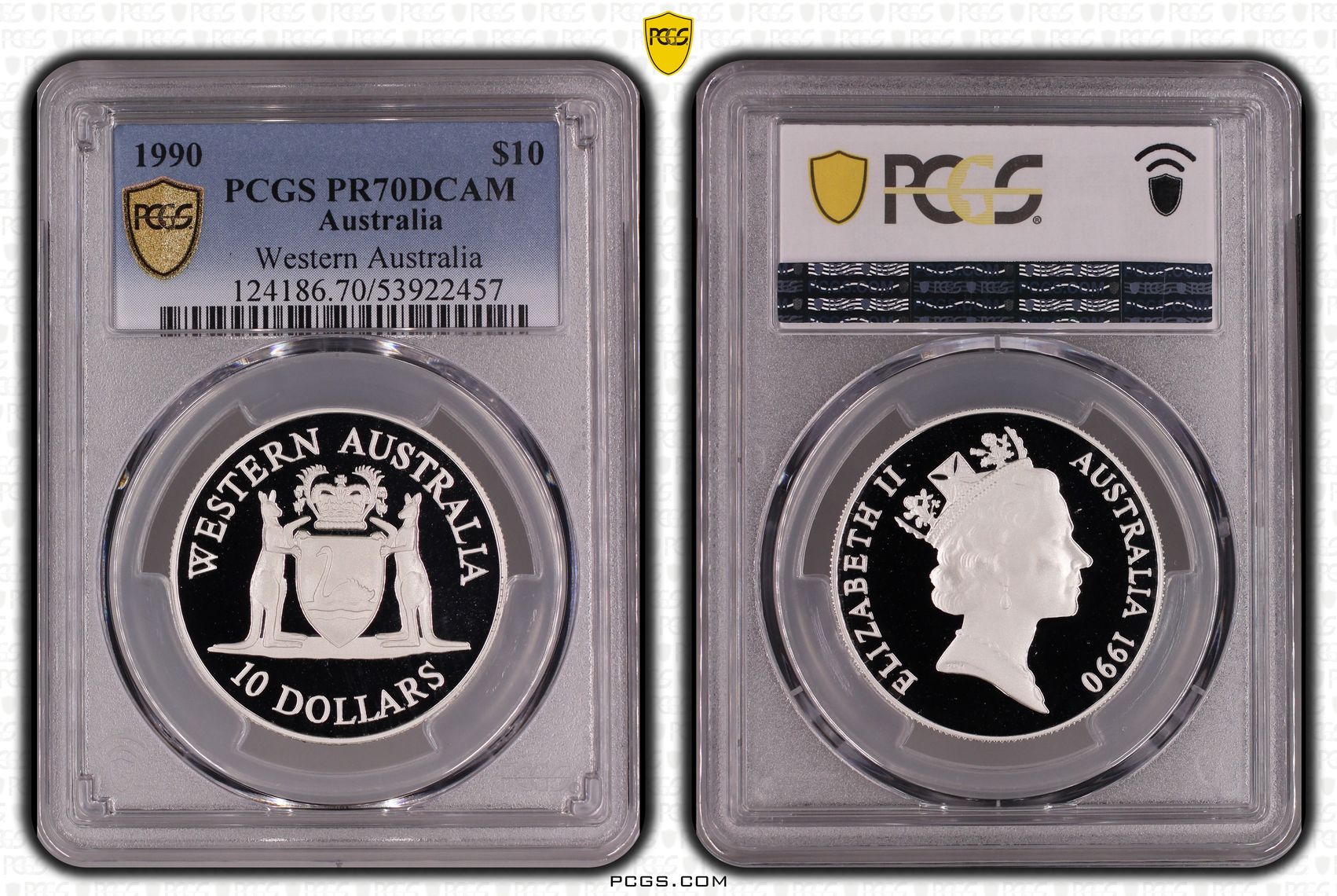 Western Australia, 14/0, Ten Dollar, 1990, PCGS PR70DCAM