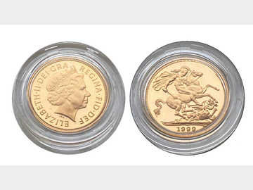 1999 GOLD PROOF SOVEREIGN IN CAPSULE ONLY