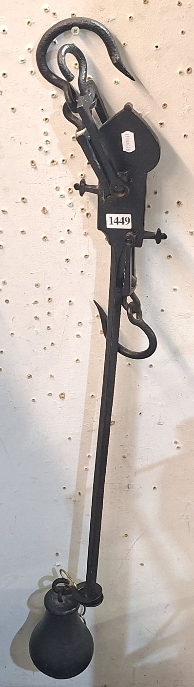 ANTIQUE CAST IRON HANGING SCALE