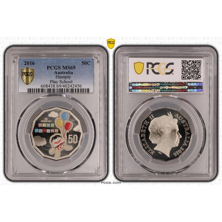Humpty Play School Colorized, Fifty Cent, 2016, PCGS MS69