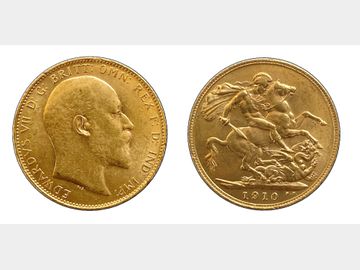 1910 EDWARD VII LONDON MINT GOLD SOVEREIGN