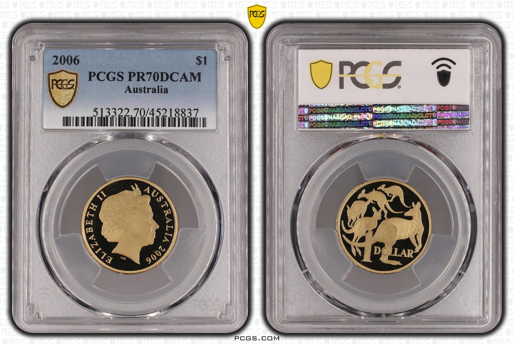 2006 Australia One Dollar, $1 PCGS - PR70DCAM POP 23/0 -837