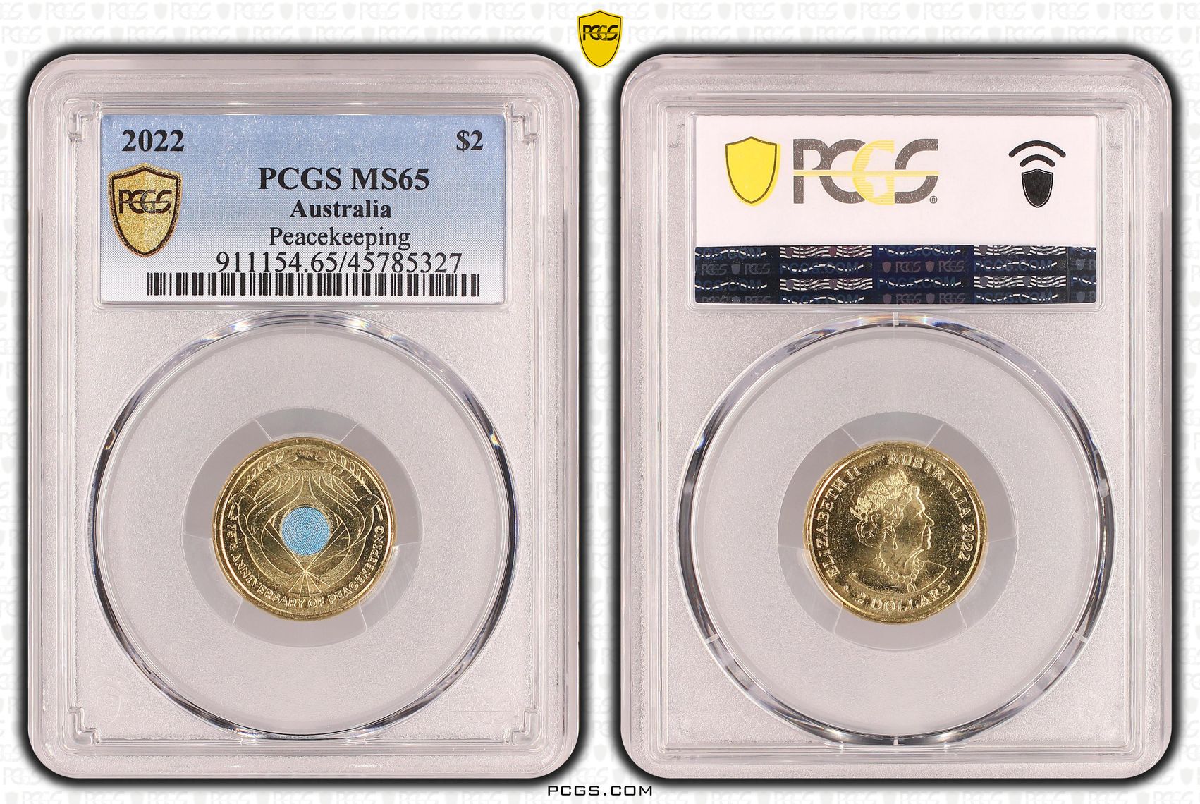 Elizabeth II, Peacekeeping, Two Dollar, 2022, PCGS MS 65