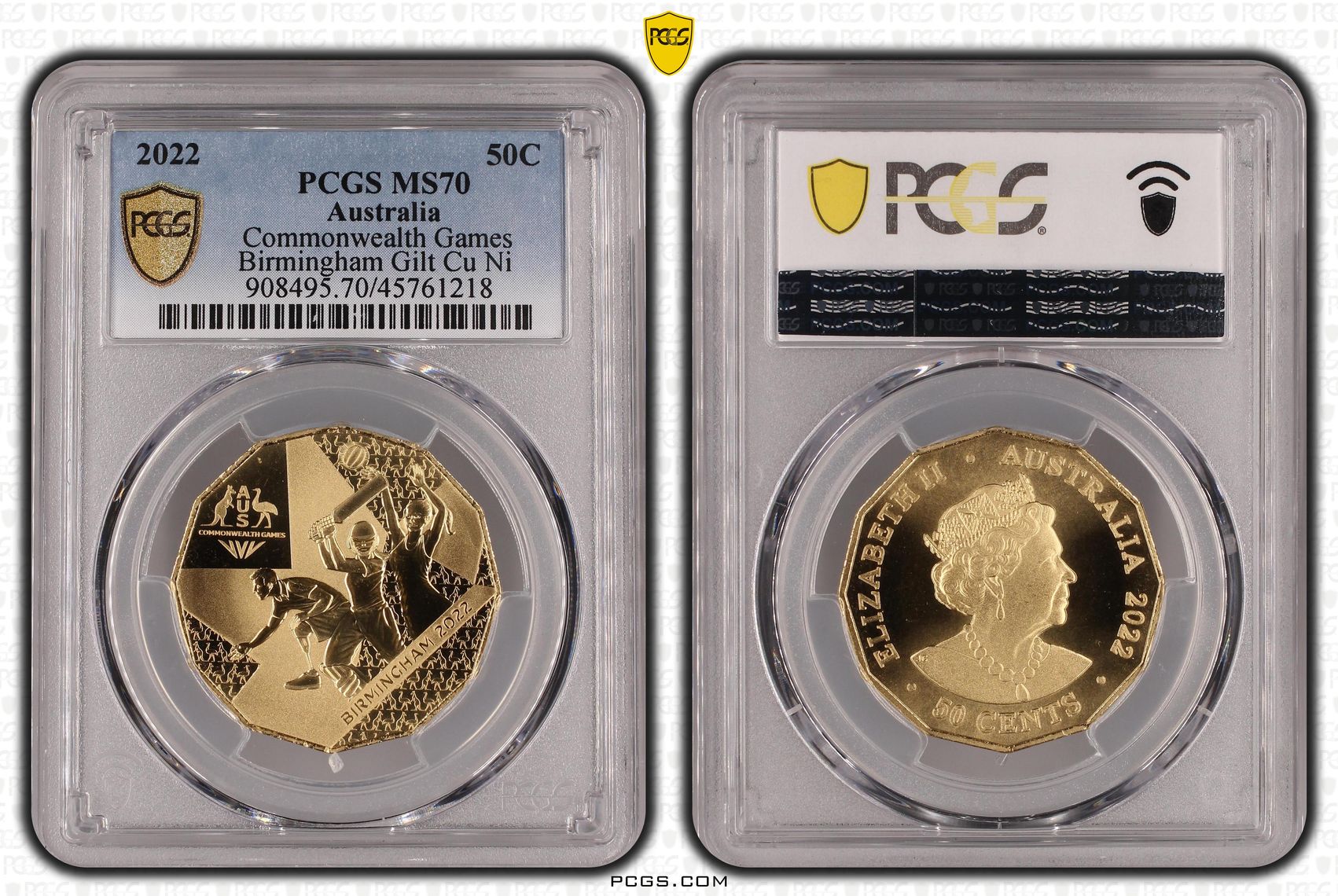 Commonwealth Games, Fifty Cent, 2022, PCGS MS70