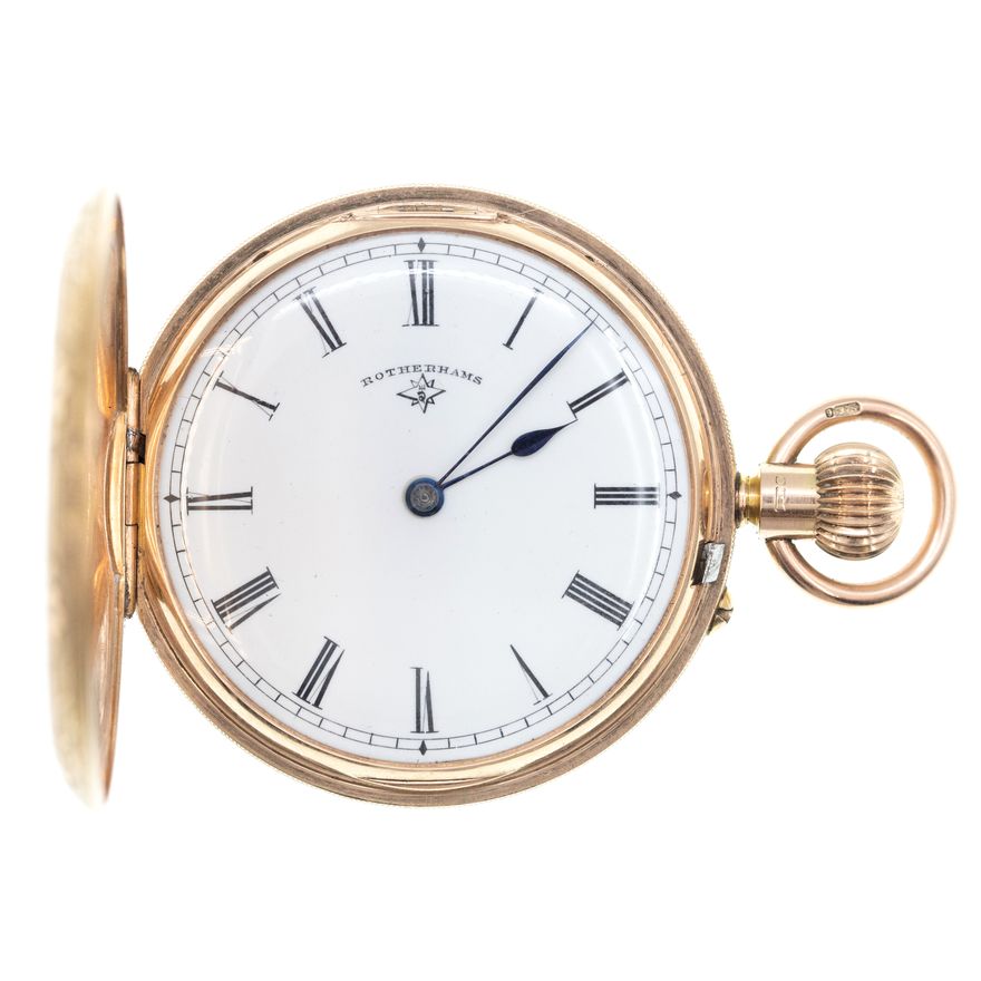 Great Britain, Rotherhams, 9ct Rose Gold Pocket Watch, 1916, VGC