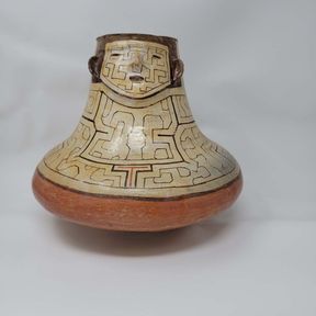 Old Shaman Effigy Vessel Pottery - Shipibo Peruvian Pottery