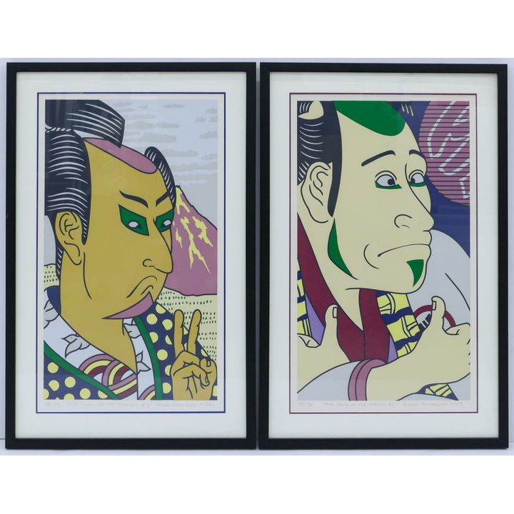 2pc Roger Shimomura ''Five Signs on The Tokaido'' 1982