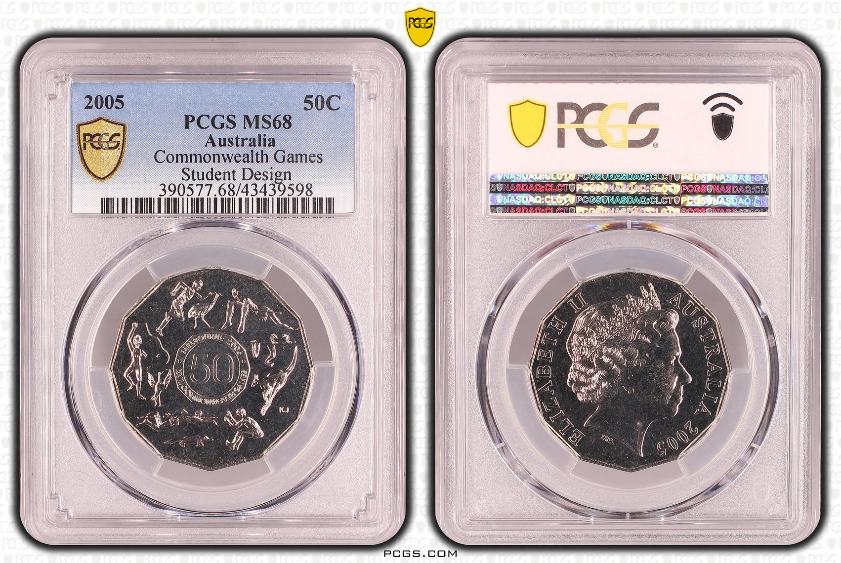 Commonwealth Games Student Design, Fifty Cent, 2005, PCGS MS68