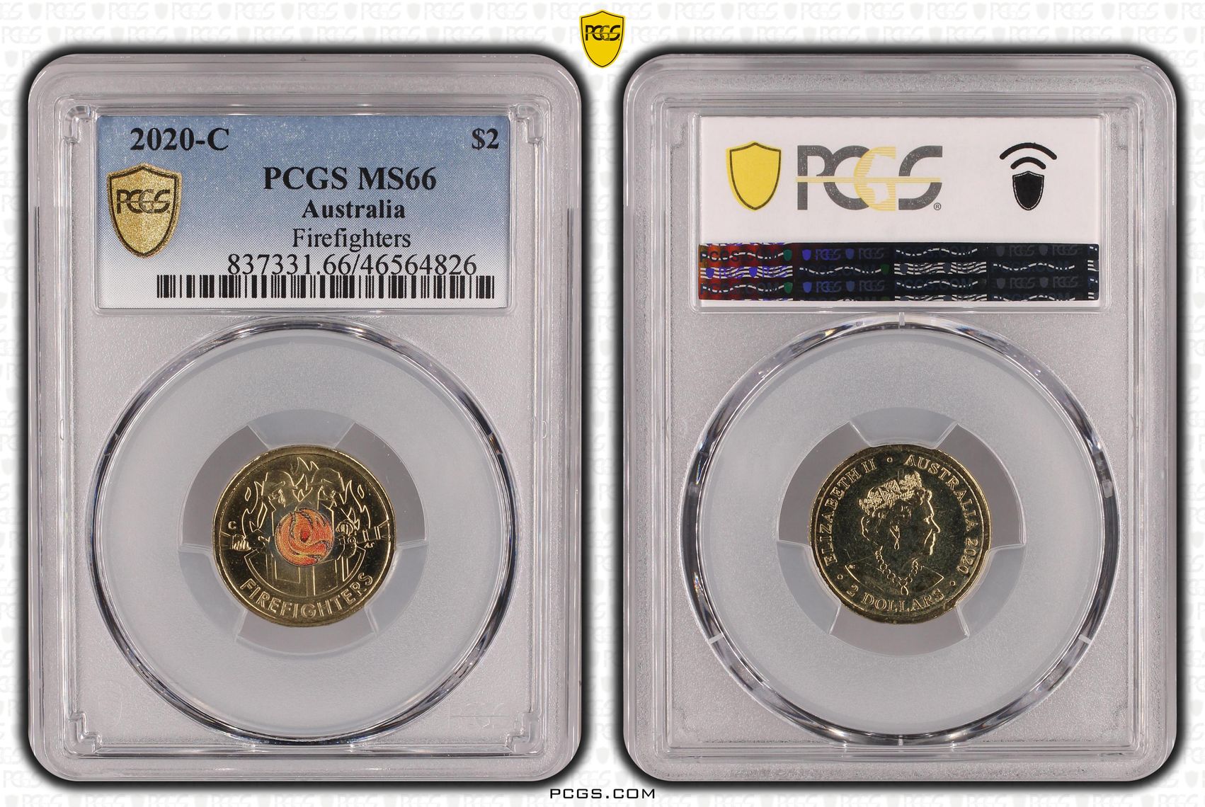 Firefighters Colourised, Two Dollar, 2020-C, PCGS MS66