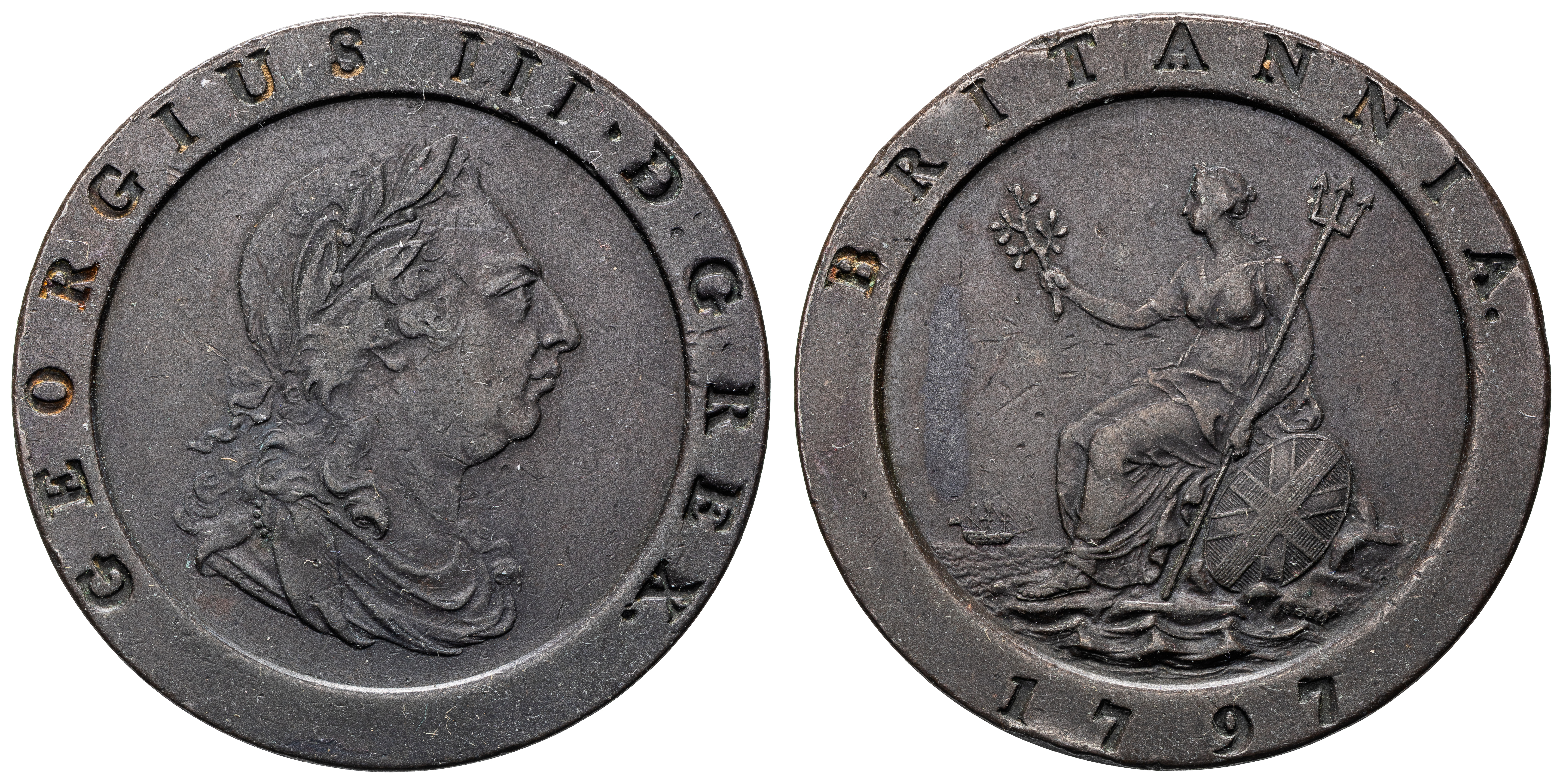 Great Britain, Two Pence, 1797, VF