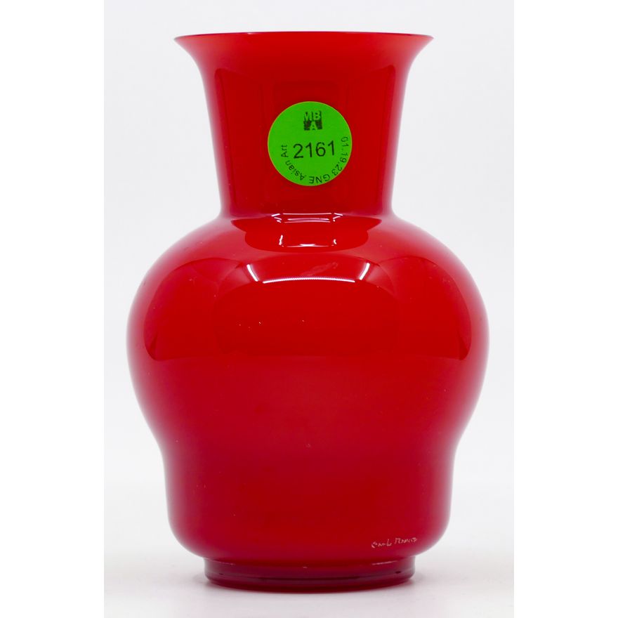 Carlo Moretti Red Murano Cased Glass Vase 5''