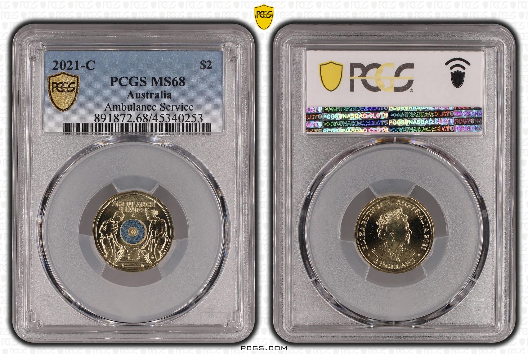 Elizabeth II, Ambulance Service, Two Dollar, 2021-C, PCGS MS68