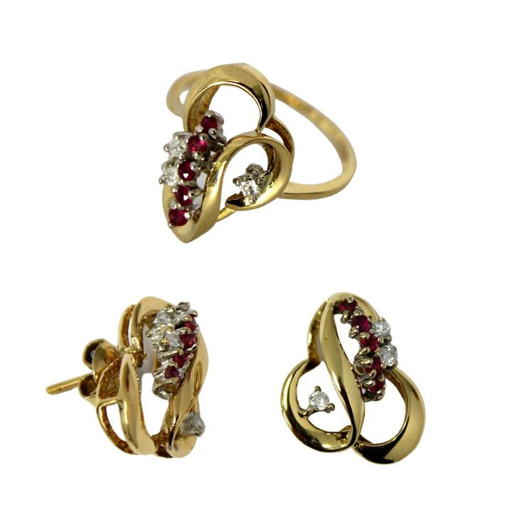 Aderezo de rubi y diamantes