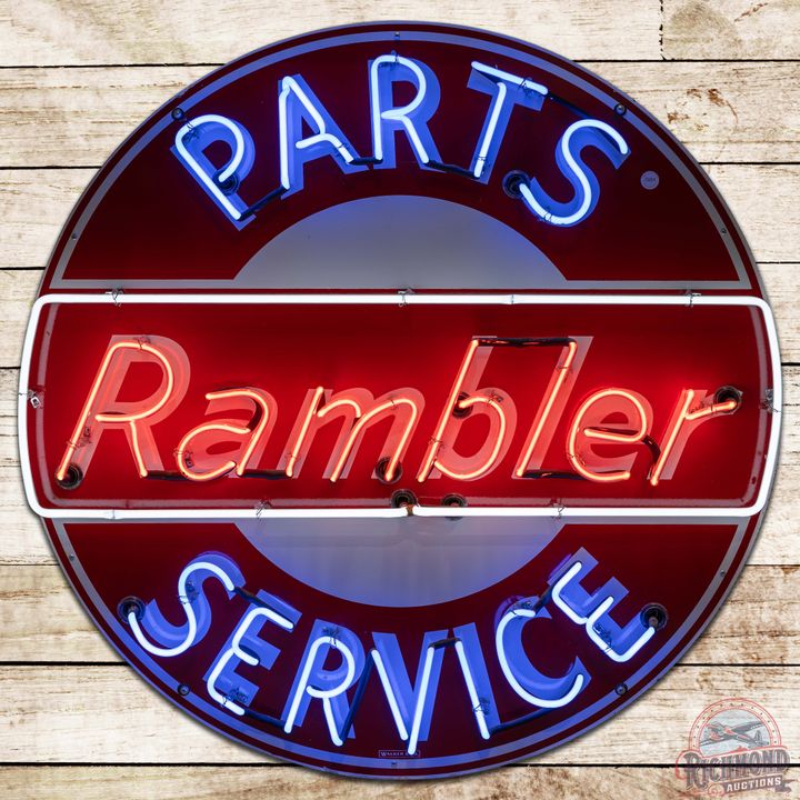 Rambler Parts Service 42" SS Porcelain Neon Sign