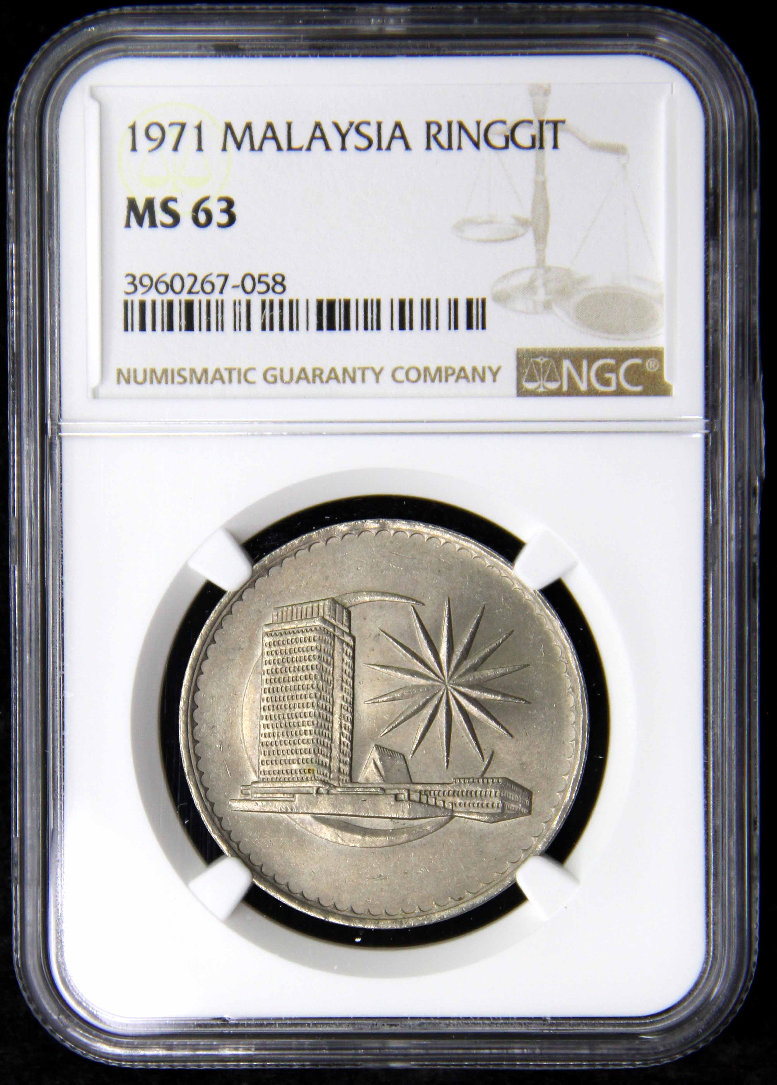 Malaysia, 1971, 1st Issued Year, 1 Ringgit, NGC MS63. | Unique World Coin  Sdn Bhd