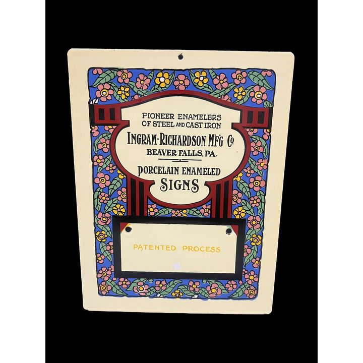 Ingram Richardson Mfg Porcelain Enameled Signs