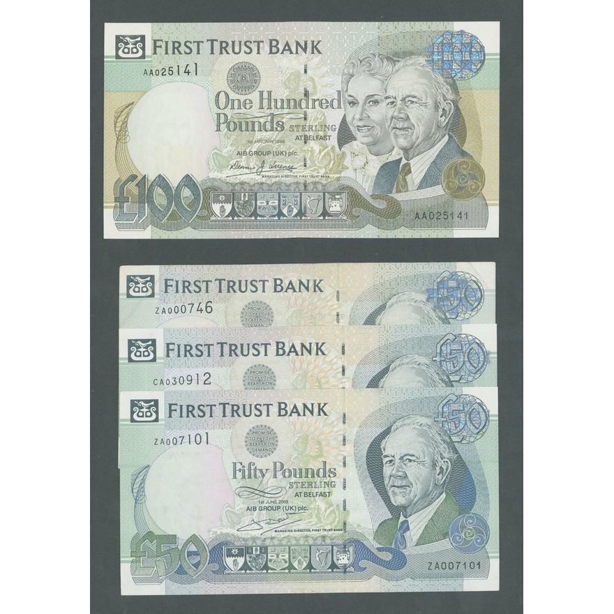 First Trust Bank, Northern Ireland, [4 notes] £50, £100, (1998-2009 ...