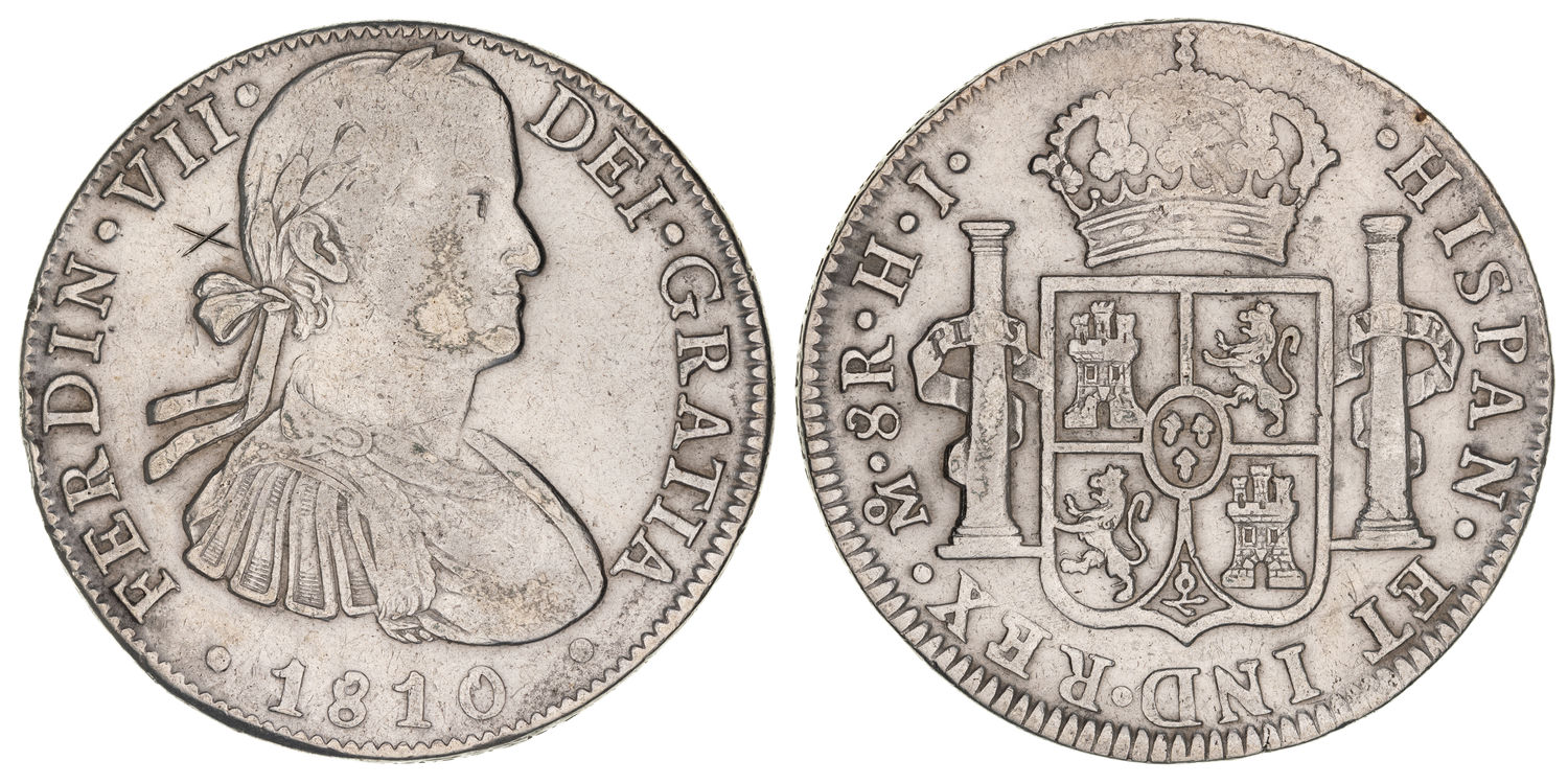 Spain & Colonies, Ferdinand VII, Colonial Mexico - Spanish Dollar , Eight Reales, 1810, aVF