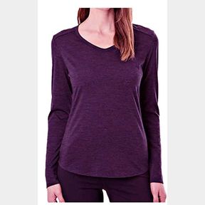 SEGMENTS MERINO WOOL LONG SLEEVE V-NECK SHIRT SZ L