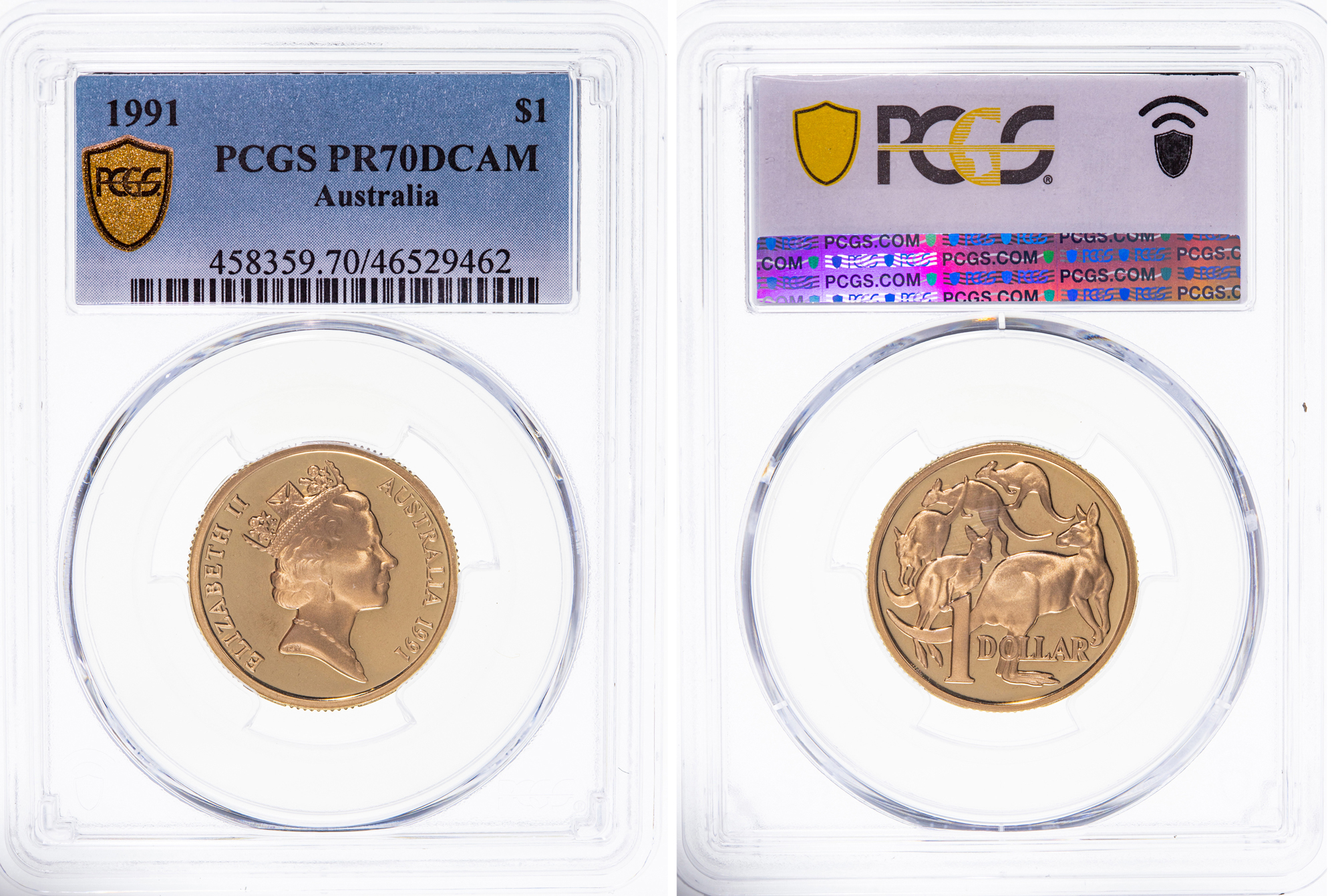 Elizabeth II, One Dollar, 1991, PCGS PR 70DCAM