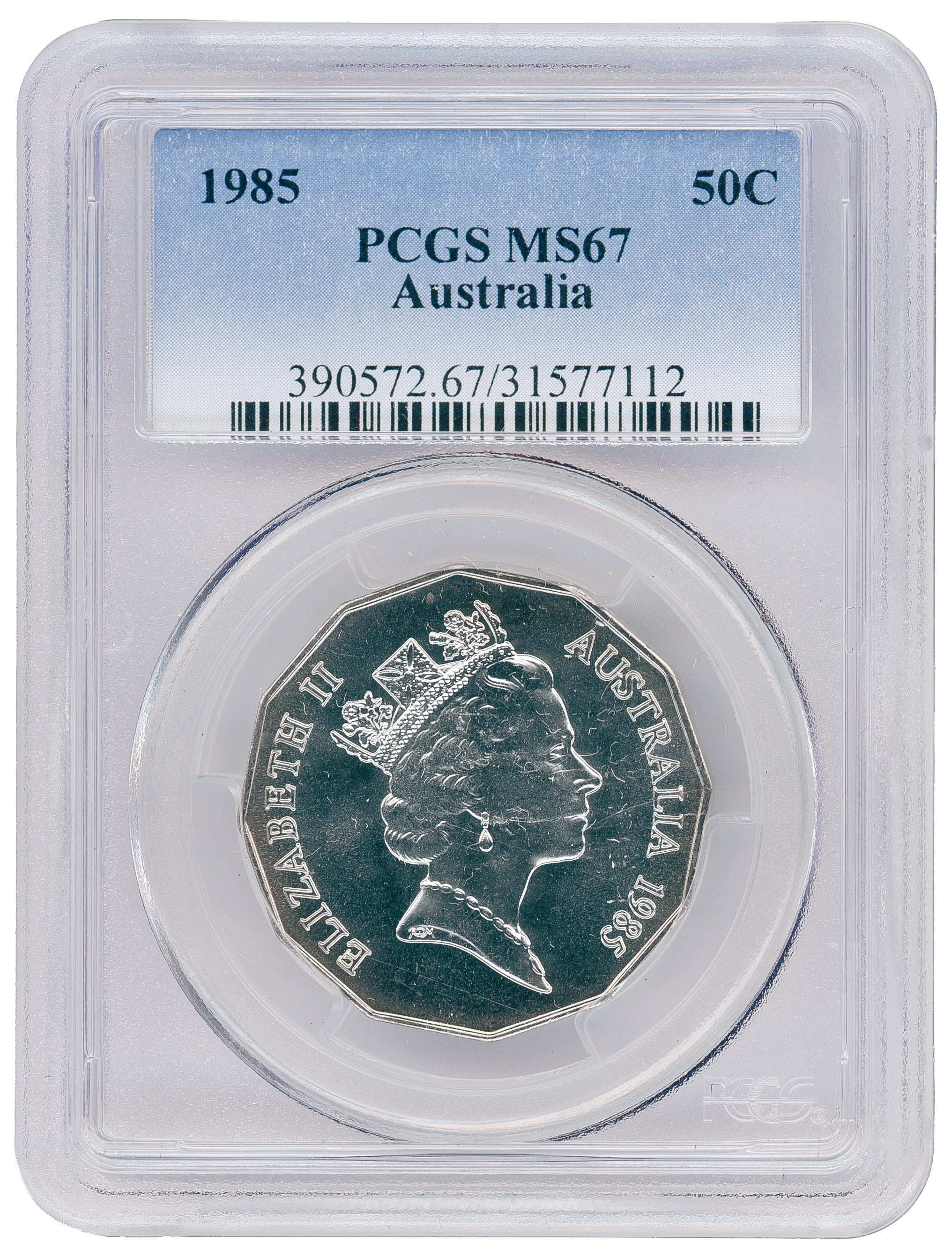 Fifty Cent, 1985, PCGS MS67