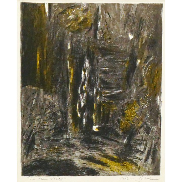 William Givler (OR) ''In the Woods'' Monotype Matted 20.5''x17.5''