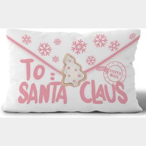 PINK CHRISTMAS PILLOW COVERS - 12 X 20, SANTA CLAUS TO CHRISTMAS PILLOWCASES, HOME DECOR