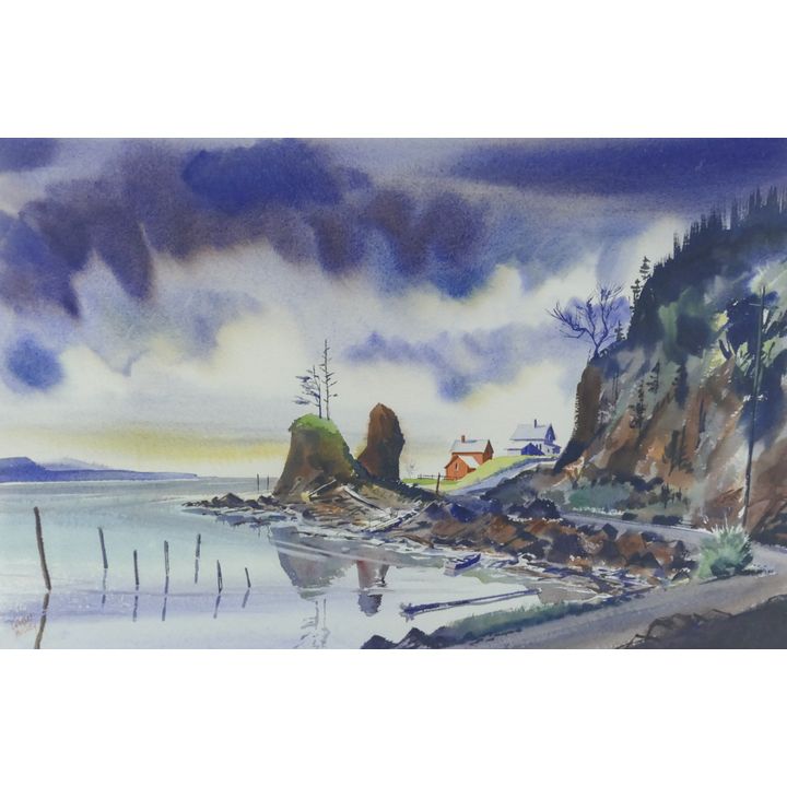Charles Mulvey ''Oregon Coast'' Watercolor